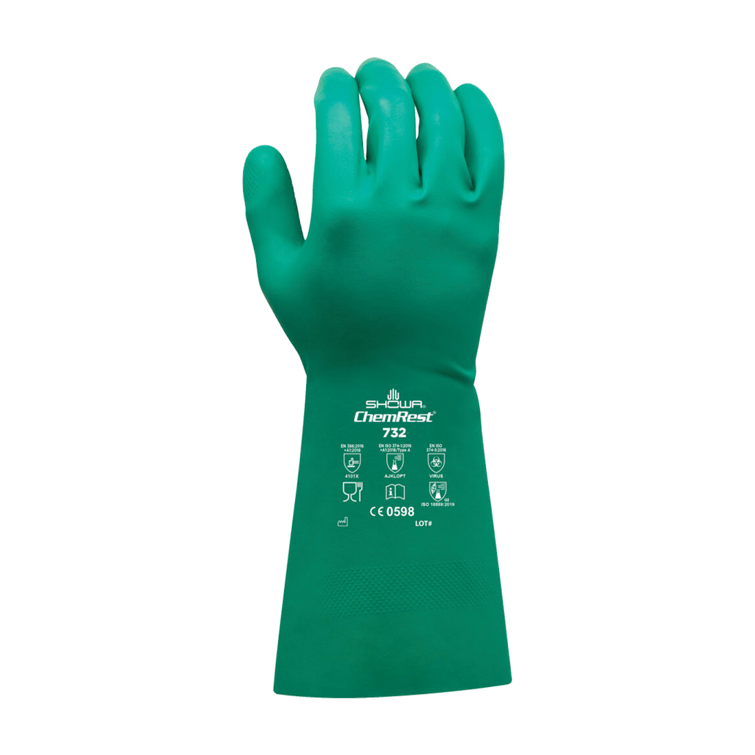 Glove-13 in Green Large Chemical 12 Pkg