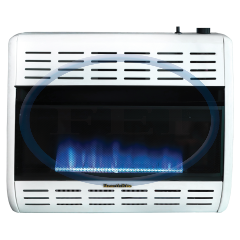 Heater-Bflm Lp 30K Btu Vf Tstat Wht