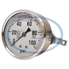 Gauge-1/4Mpt Brbckmt 2-1/2Liq 0-200Psi