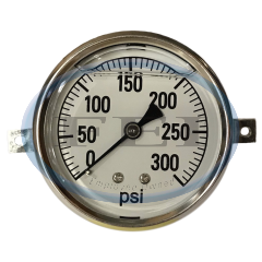 Gauge-1/4Mpt Brbckmt 2-1/2Liq 0-300Psi