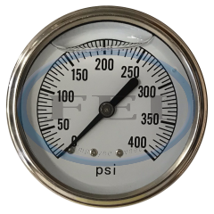 Gauge-1/4Mpt Ssbckmt 2-1/2Liq 0-400Psi