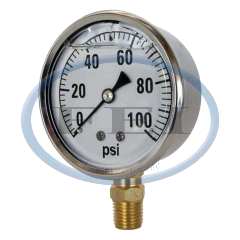 Gauge-1/4 Mpt Br Btm Mt 4 Liq 0-100Psi