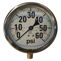 Gauge-1/4 Mpt Br Btm Mt 4 Liq 0-60 Psi