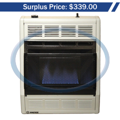 Heater-Bflm Lp 20K Btu Vf Tstat Wht
