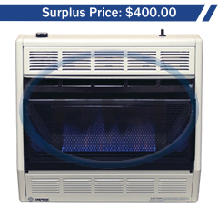 Heater-Bflm Lp 30K Btu Vf Tstat Wht