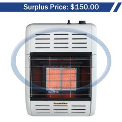 Heater-Radiant Lp 10Kbtu Vf Man Ctrl Wht