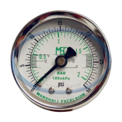 Gauge-1/4 Mpt Br Bck Mt 2 Stl Dr 0-30Psi