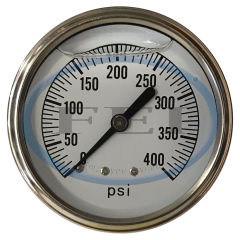 Gauge-1/4Mpt Ssbckmt 2-1/2Liq 0-400Psi