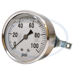 Gauge-1/4Mpt Brbckmt 2-1/2Liq 0-100Psi