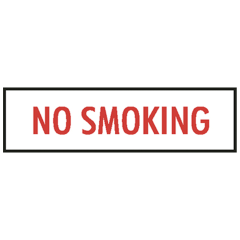 Sign-Metal No Smoking 3 Ltrs Red On Wht
