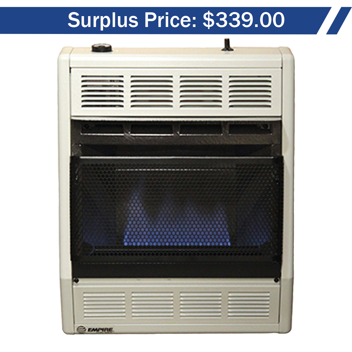 Heater-Bflm Lp 20K Btu Vf Tstat Wht