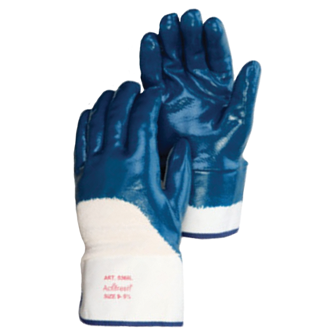 Glove-Blue Nitrile Safety Cuff Hvy Wt Lg